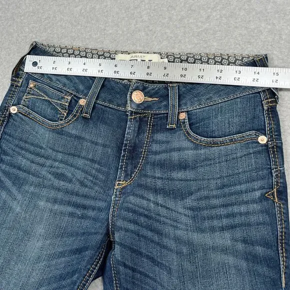 Ariat REAL Jeans Womens 28S (29 x 30) Rosa Perfect Rise Boot Cut Lita Denim - Picture 3 of 14